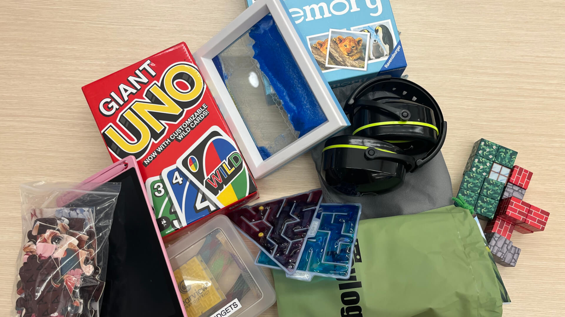 Games and activities on a table