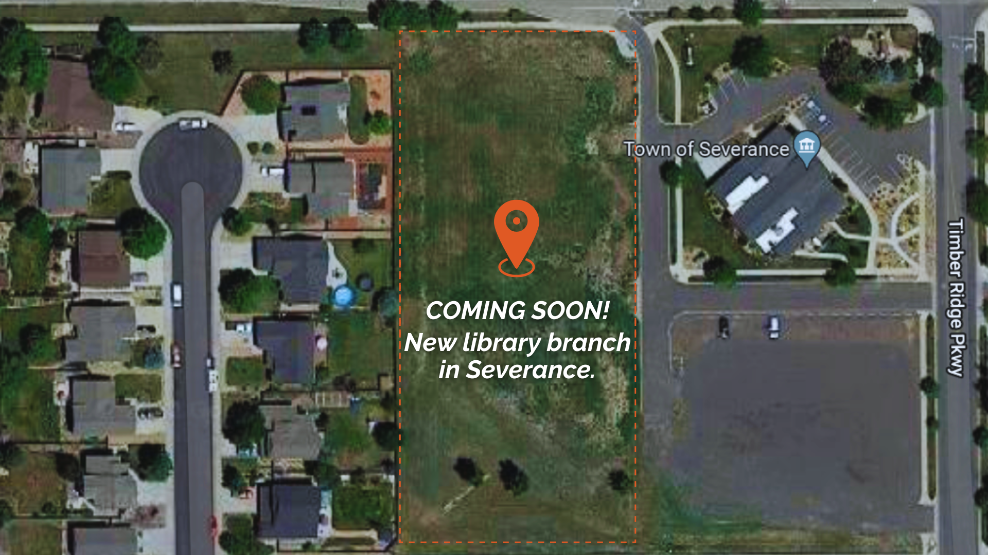 Map of site for library in Severance, CO.