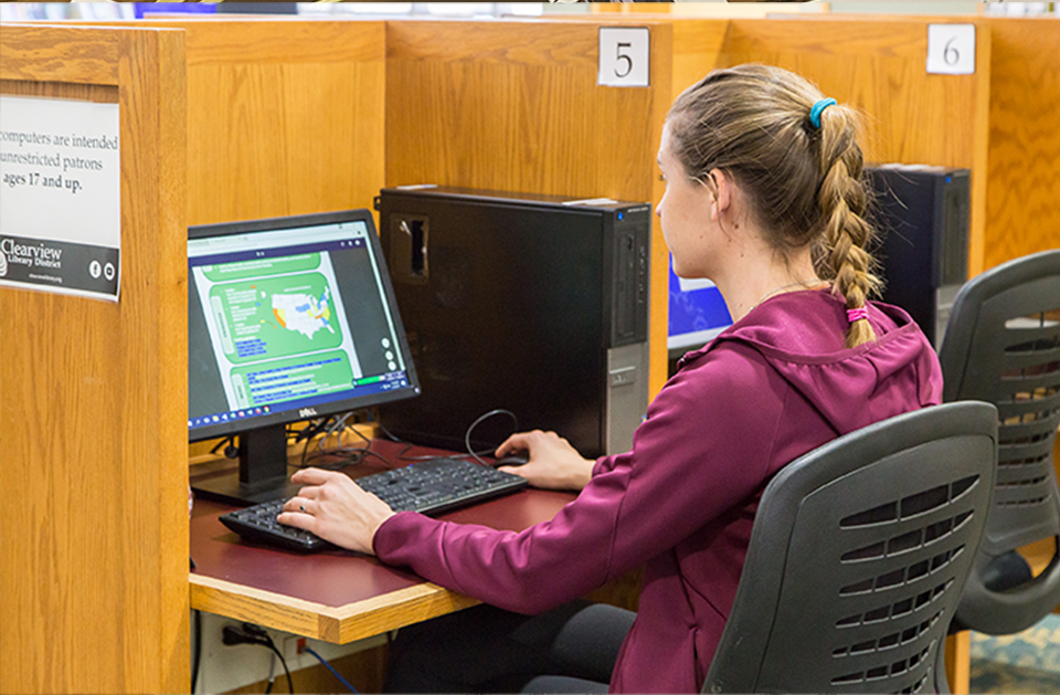 girl at a computer