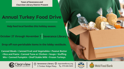 Severance Library Collecting Donations for Annual Turkey Food Drive