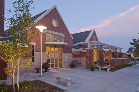 library at dusk