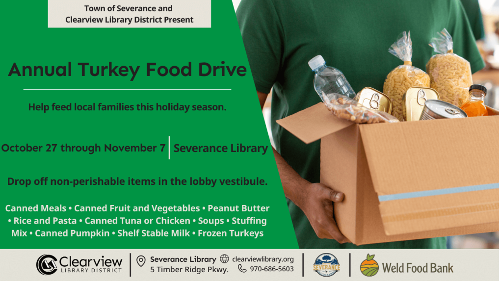 Severance Library Collecting Donations for Annual Turkey Food Drive